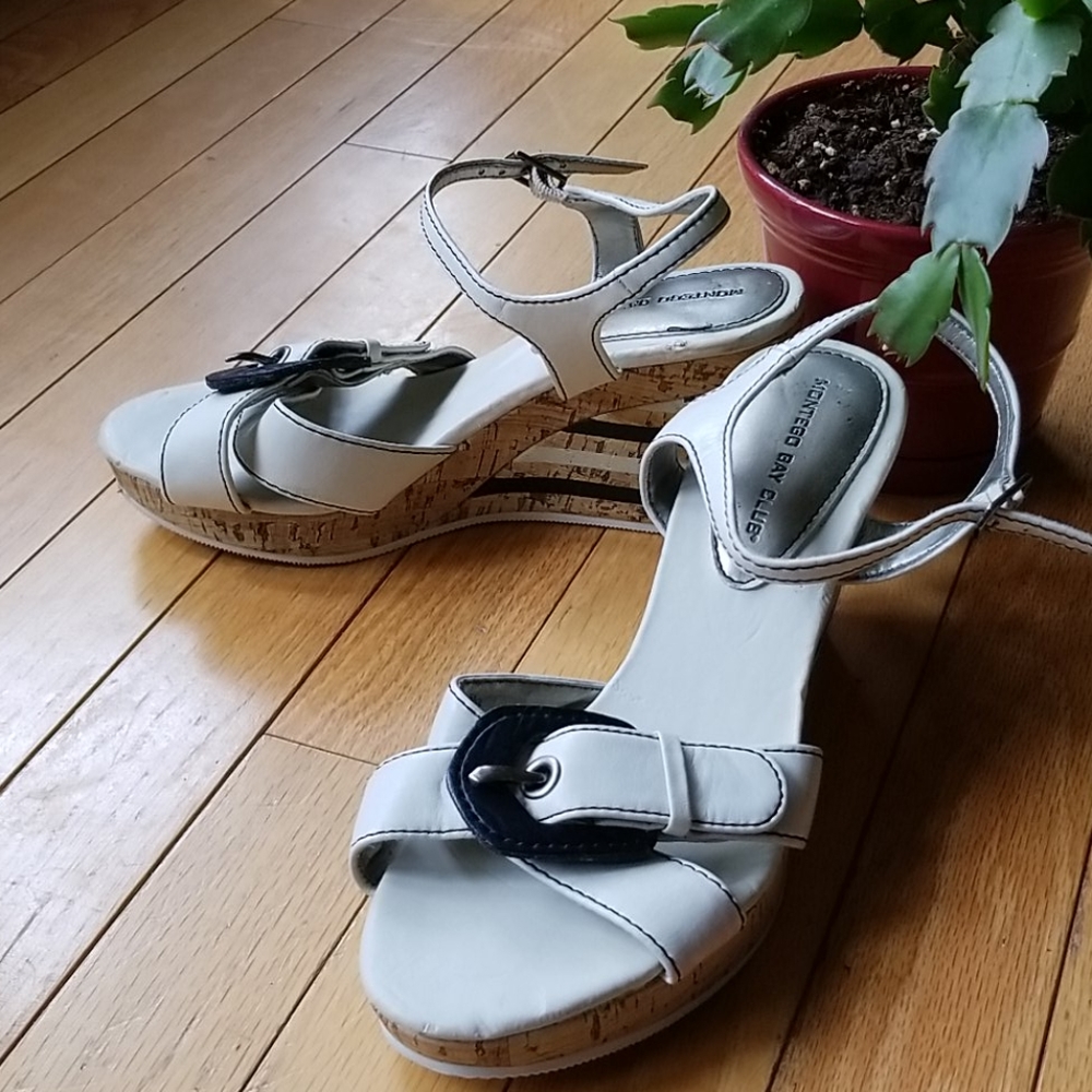 Cork heel wedges